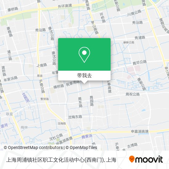 上海周浦镇社区职工文化活动中心(西南门)地图