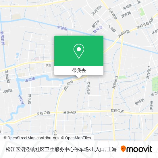 松江区泗泾镇社区卫生服务中心停车场-出入口地图