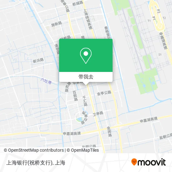 上海银行(祝桥支行)地图