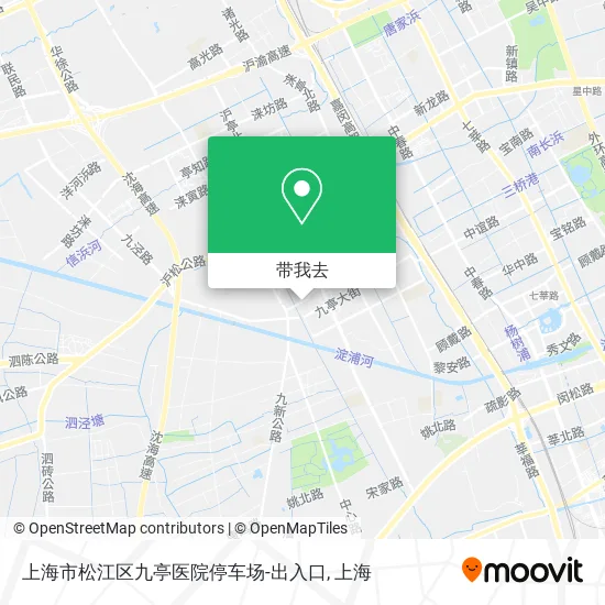 上海市松江区九亭医院停车场-出入口地图