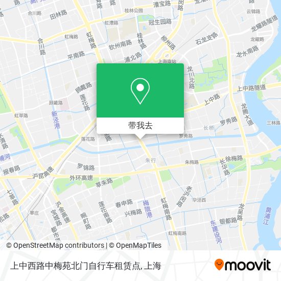 上中西路中梅苑北门自行车租赁点地图