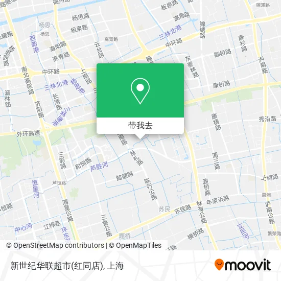 新世纪华联超市(红同店)地图