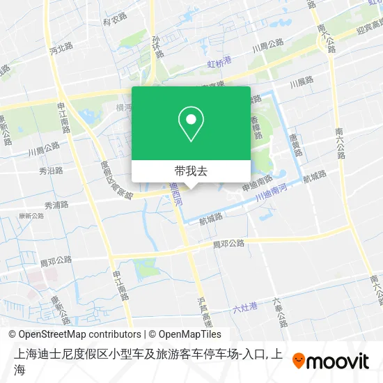 上海迪士尼度假区小型车及旅游客车停车场-入口地图