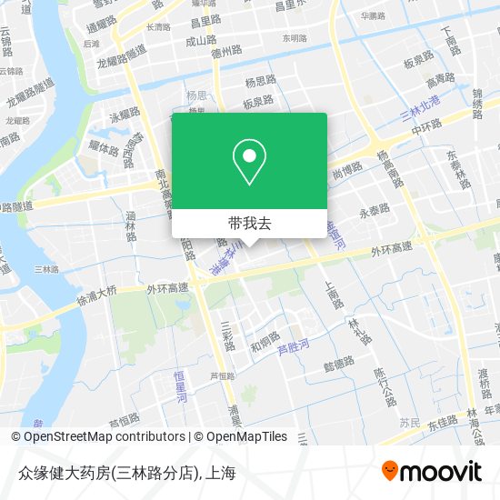 众缘健大药房(三林路分店)地图