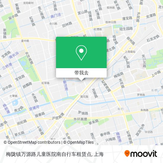 梅陇镇万源路儿童医院南自行车租赁点地图