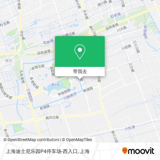 上海迪士尼乐园P4停车场-西入口地图