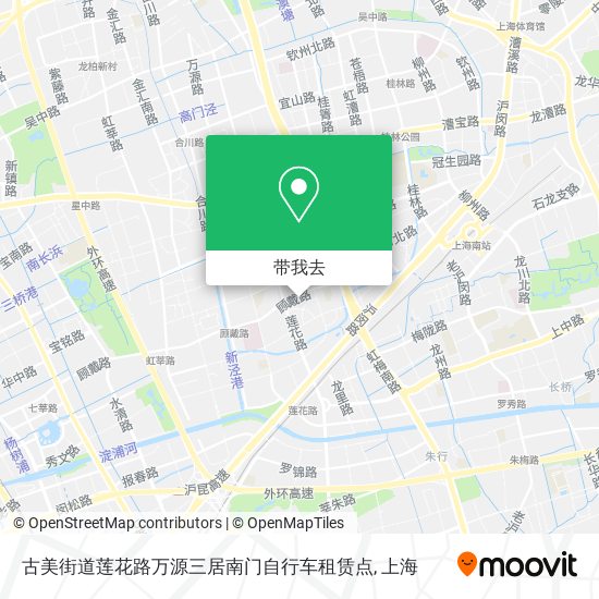 古美街道莲花路万源三居南门自行车租赁点地图