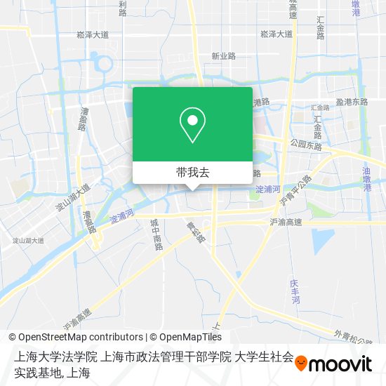 上海大学法学院 上海市政法管理干部学院   大学生社会实践基地地图