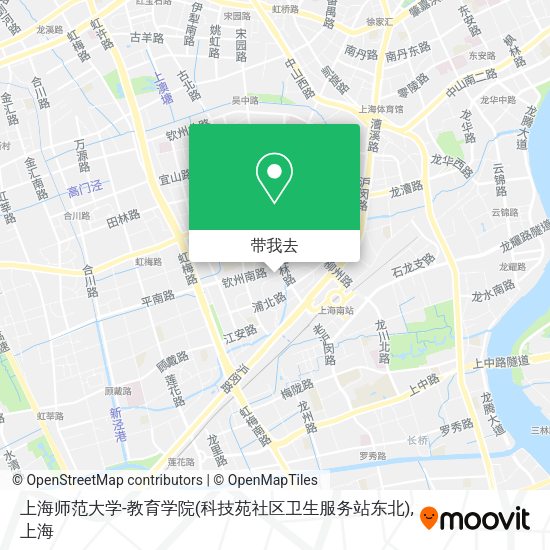 上海师范大学-教育学院(科技苑社区卫生服务站东北)地图