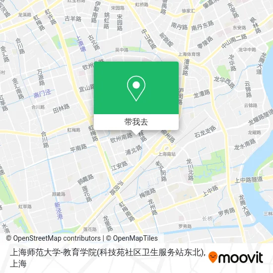 上海师范大学-教育学院(科技苑社区卫生服务站东北)地图