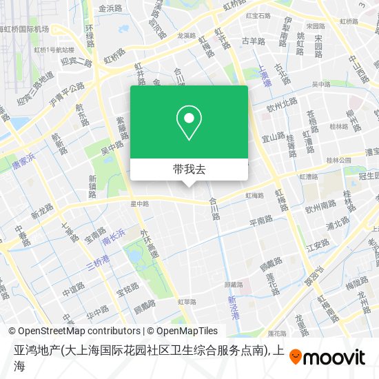 亚鸿地产(大上海国际花园社区卫生综合服务点南)地图