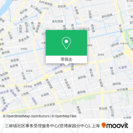 三林镇社区事务受理服务中心(世博家园分中心)地图