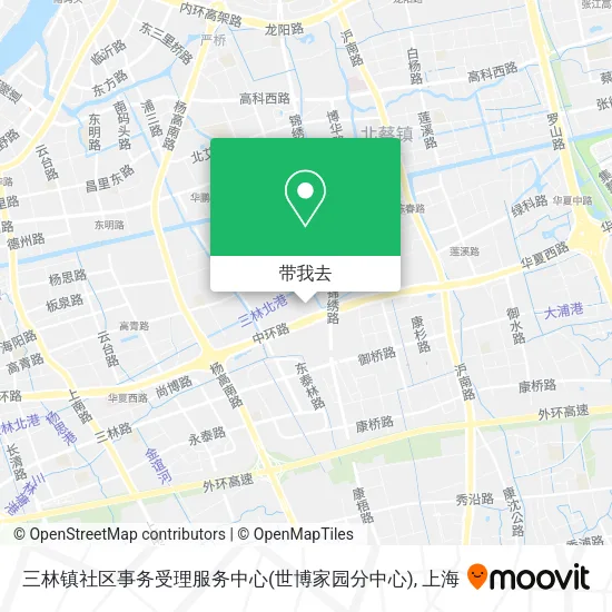 三林镇社区事务受理服务中心(世博家园分中心)地图