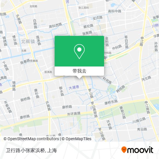 卫行路小张家浜桥地图
