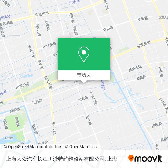 上海大众汽车长江川沙特约维修站有限公司地图