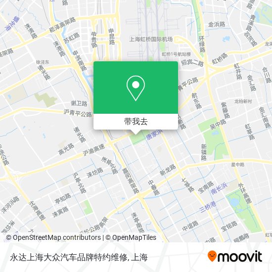 永达上海大众汽车品牌特约维修地图