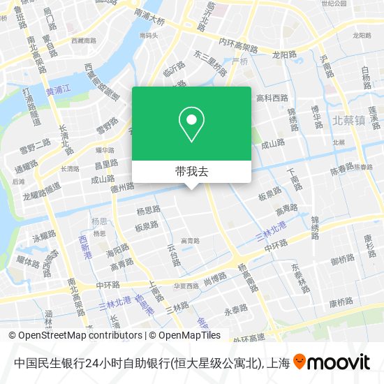 中国民生银行24小时自助银行(恒大星级公寓北)地图