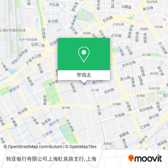 韩亚银行有限公司上海虹泉路支行地图