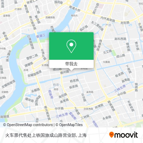 火车票代售处上铁国旅成山路营业部地图