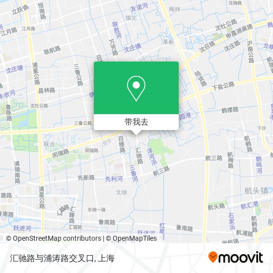 汇驰路与浦涛路交叉口地图