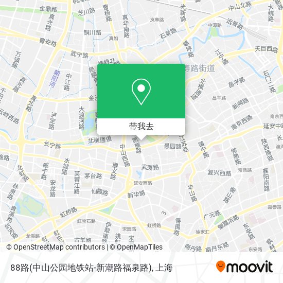 88路(中山公园地铁站-新潮路福泉路)地图