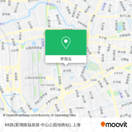88路(新潮路福泉路-中山公园地铁站)地图