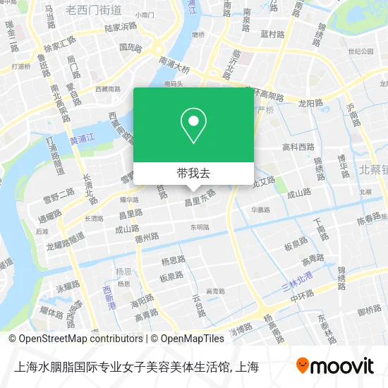 上海水胭脂国际专业女子美容美体生活馆地图