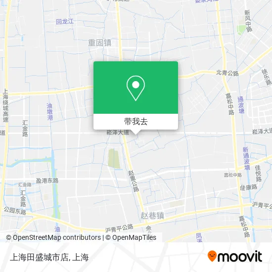 上海田盛城市店地图