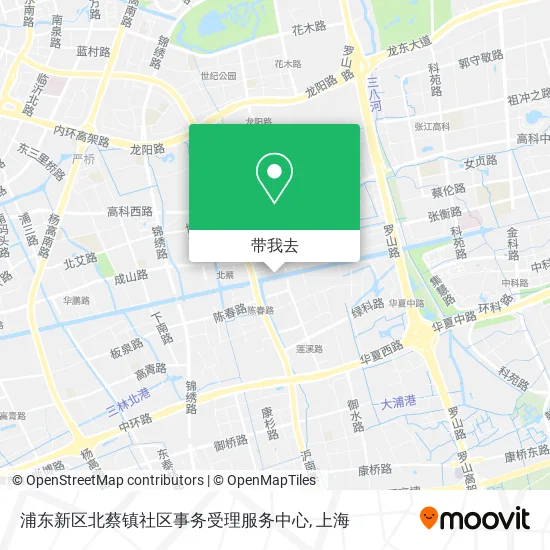 浦东新区北蔡镇社区事务受理服务中心地图