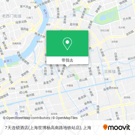 7天连锁酒店(上海世博杨高南路地铁站店)地图