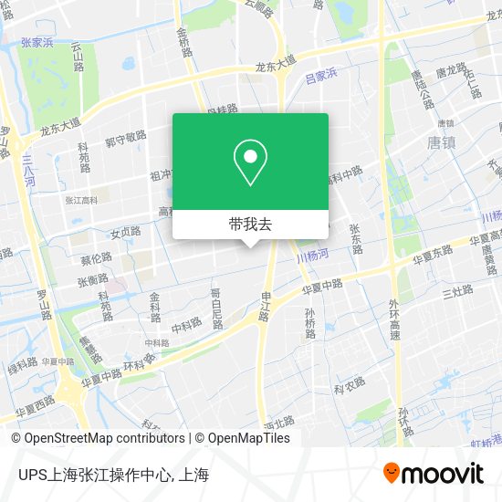UPS上海张江操作中心地图