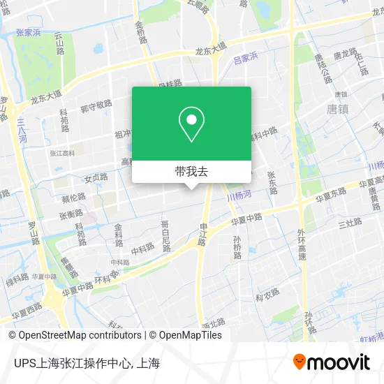 UPS上海张江操作中心地图