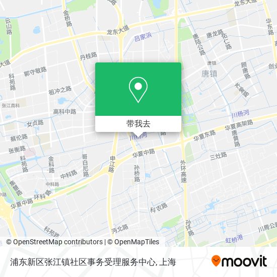 浦东新区张江镇社区事务受理服务中心地图