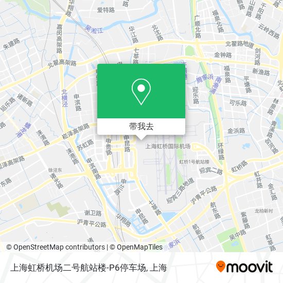 上海虹桥机场二号航站楼-P6停车场地图