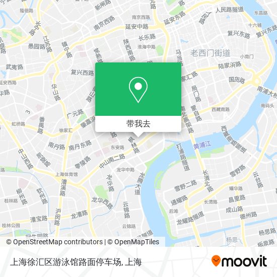 上海徐汇区游泳馆路面停车场地图