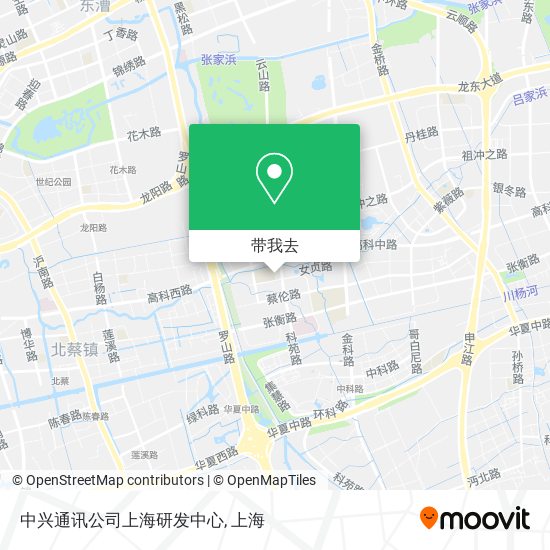 中兴通讯公司上海研发中心地图