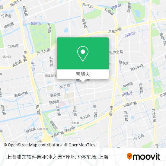 上海浦东软件园祖冲之园Y座地下停车场地图