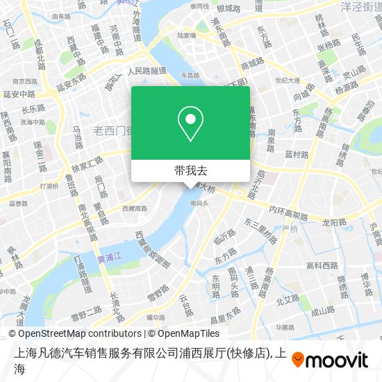 上海凡德汽车销售服务有限公司浦西展厅(快修店)地图