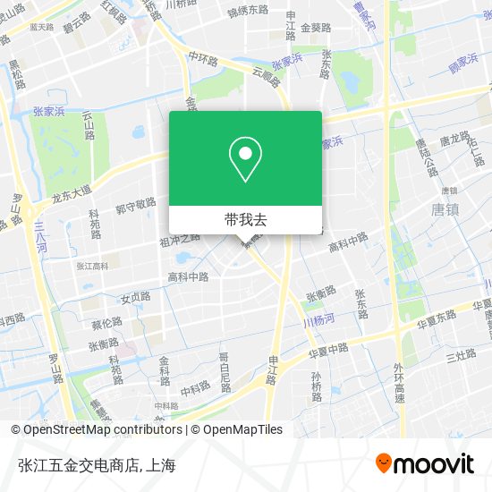 张江五金交电商店地图