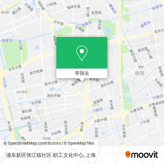 浦东新区张江镇社区-职工文化中心地图