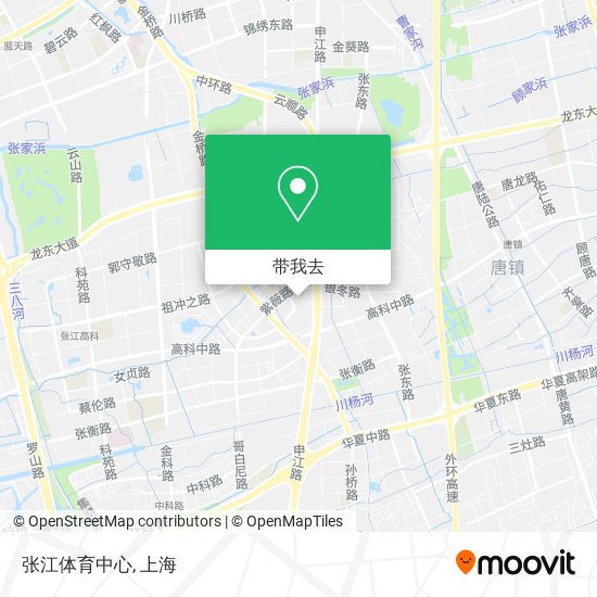 张江体育中心地图