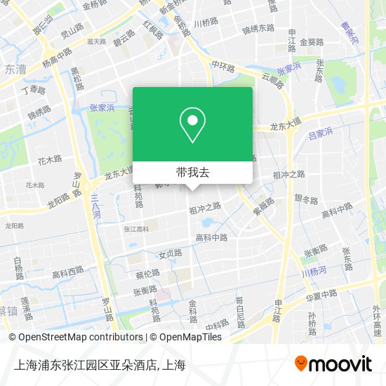 上海浦东张江园区亚朵酒店地图