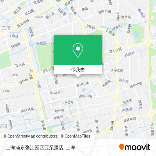 上海浦东张江园区亚朵酒店地图