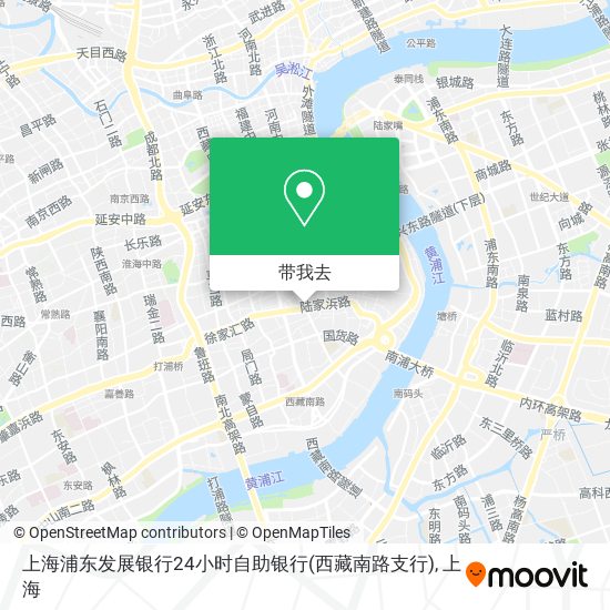 上海浦东发展银行24小时自助银行(西藏南路支行)地图