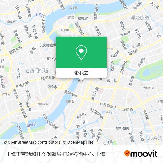 上海市劳动和社会保障局-电话咨询中心地图