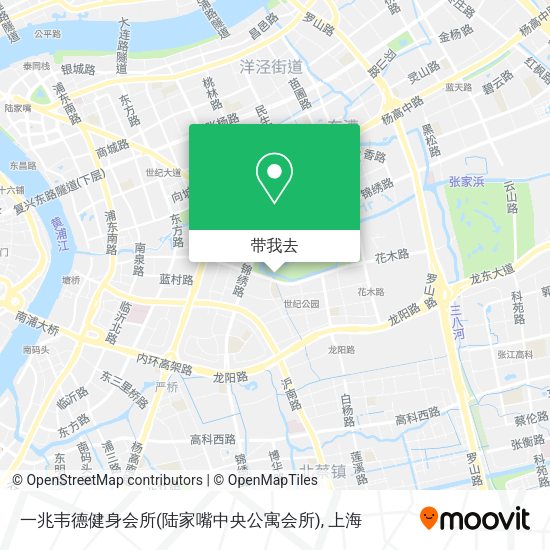 一兆韦德健身会所(陆家嘴中央公寓会所)地图