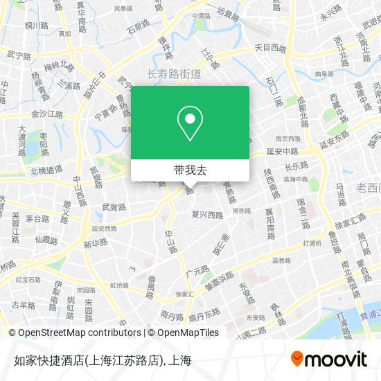 如家快捷酒店(上海江苏路店)地图