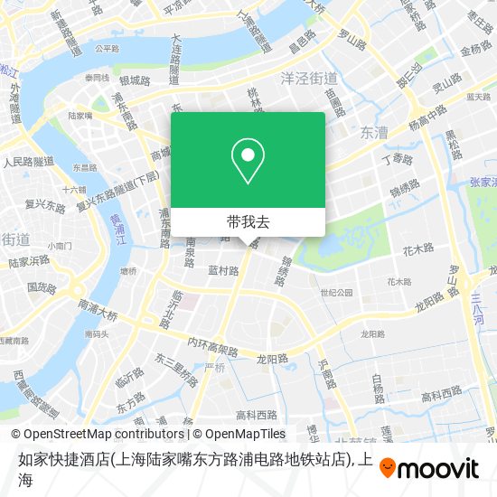 如家快捷酒店(上海陆家嘴东方路浦电路地铁站店)地图