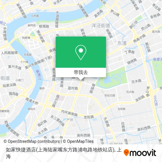 如家快捷酒店(上海陆家嘴东方路浦电路地铁站店)地图