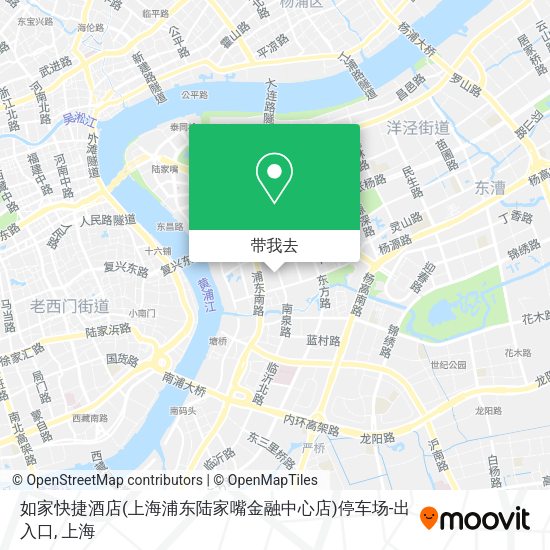 如家快捷酒店(上海浦东陆家嘴金融中心店)停车场-出入口地图